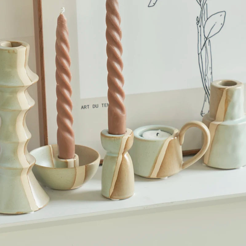 Nordic ceramic candle holder for decoration and weddings