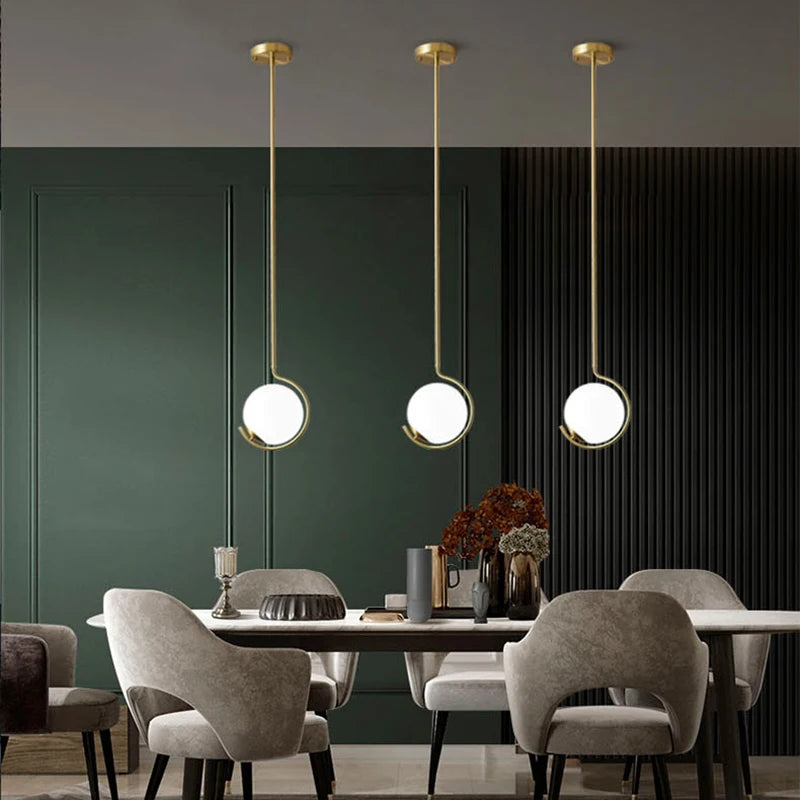 Modern glass LED pendant light decorative ceiling lamp - vue 3 sur 16