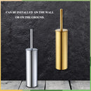 Wall-mounted stainless steel toilet brush holder for cleaning and storage