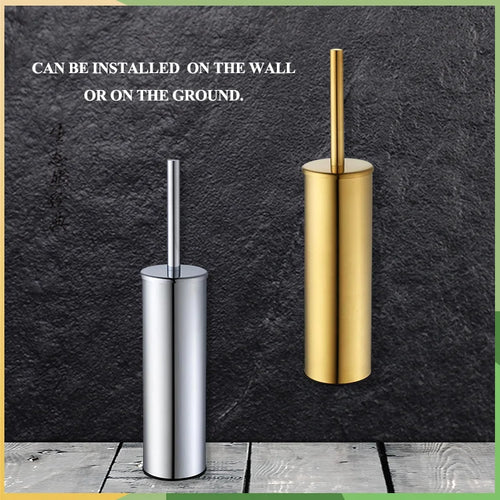 Wall-mounted stainless steel toilet brush holder for cleaning and storage - vue 2 sur 12