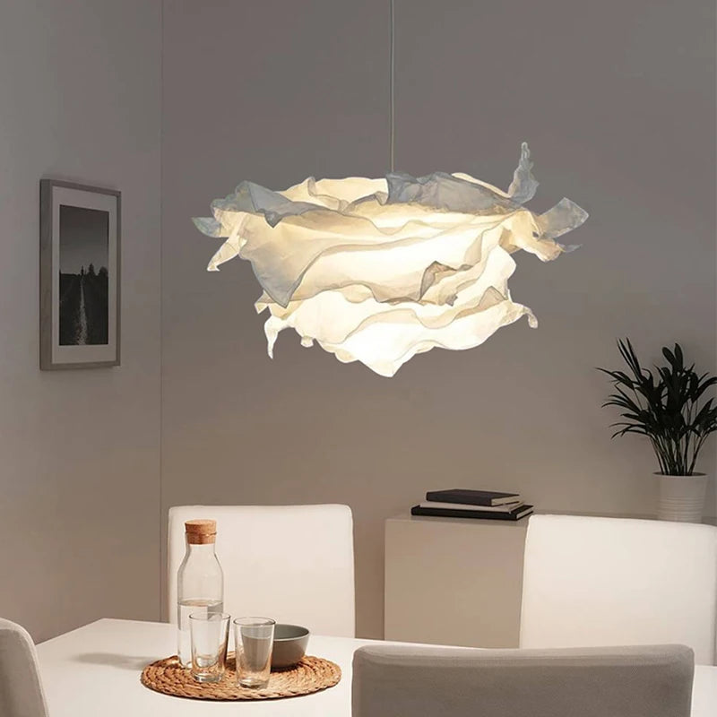 Minimalist paper LED chandelier for DIY indoor lighting