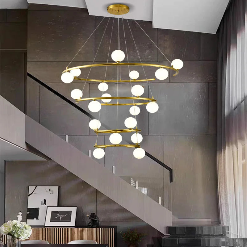 Creative iron and glass chandelier for elegant decor