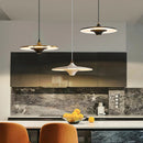 Simple designer flying saucer LED pendant light for indoor use