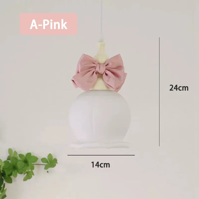 Romantic pendant light for children with glass lampshade