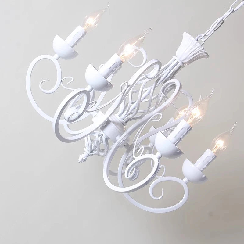 Modern farmhouse chandelier with 6 lights for interiors