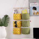 three-layer cotton and linen hanging storage bag
