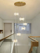 Luxury LED crystal chandelier for creative modern floral lighting