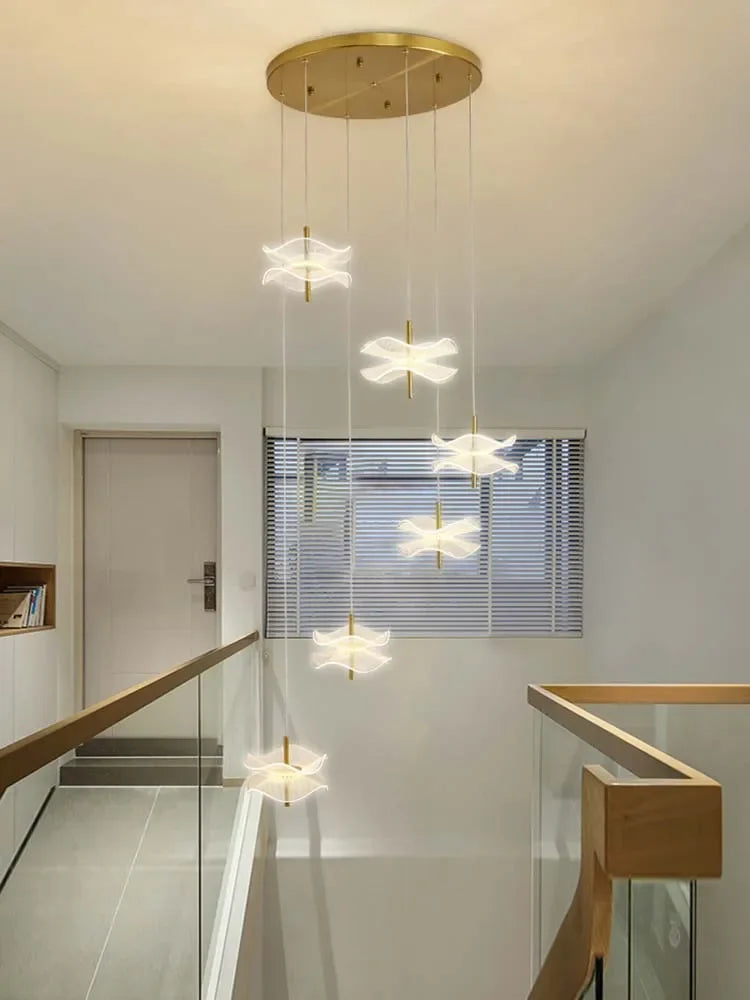 Luxury LED crystal chandelier for creative modern floral lighting