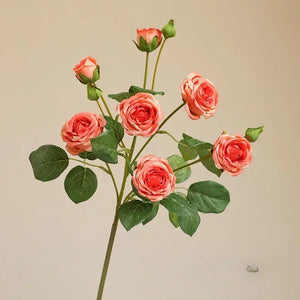 branches de roses artificielles à 7 têtes en soie décoratives