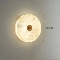 Round marble wall light with backlight for hotel