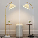 Nordic LED floor lamp with fabric shade for interior decoration