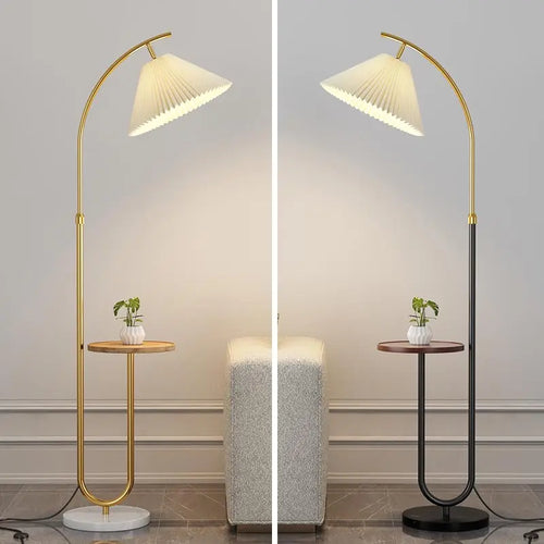 Nordic LED floor lamp with fabric shade for interior decoration - vue 3 sur 18