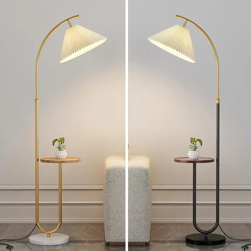Nordic LED floor lamp with fabric shade for interior decoration - vue 3 sur 18