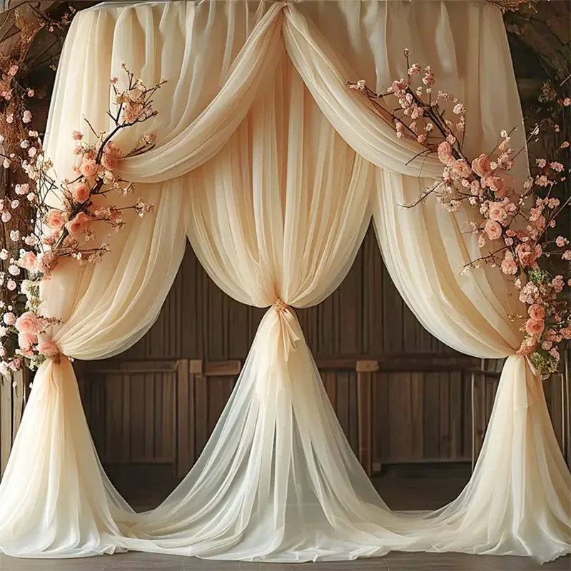 Sheer gauze table runner for wedding and party decor