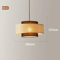 Retro woven rattan chandelier for interior decoration