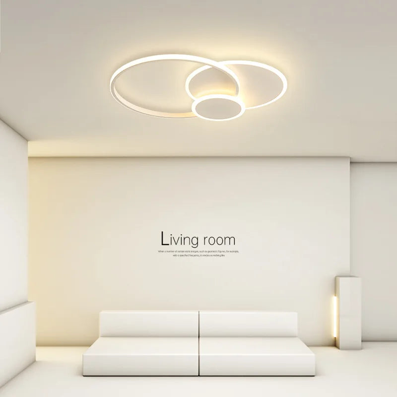 Modern ring LED ceiling light with simple smart dimmer for dining room, bedroom, living room or hall