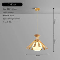 Nordic wooden LED pendant light for interior decoration 2024