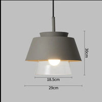 Nordic style glass and iron pendant light for decorative interiors