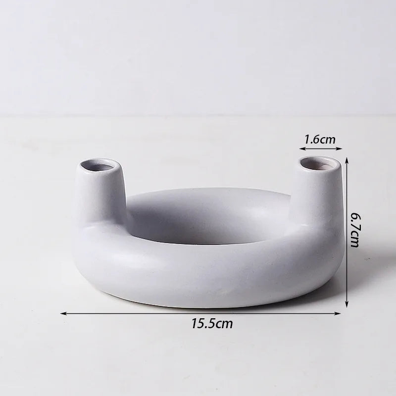 Nordic concrete candle holder for modern interior decor - vue 9 sur 14
