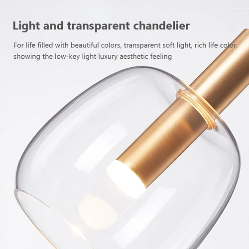 Luxury LED Nordic style modern pendant chandelier - vue 7 sur 12