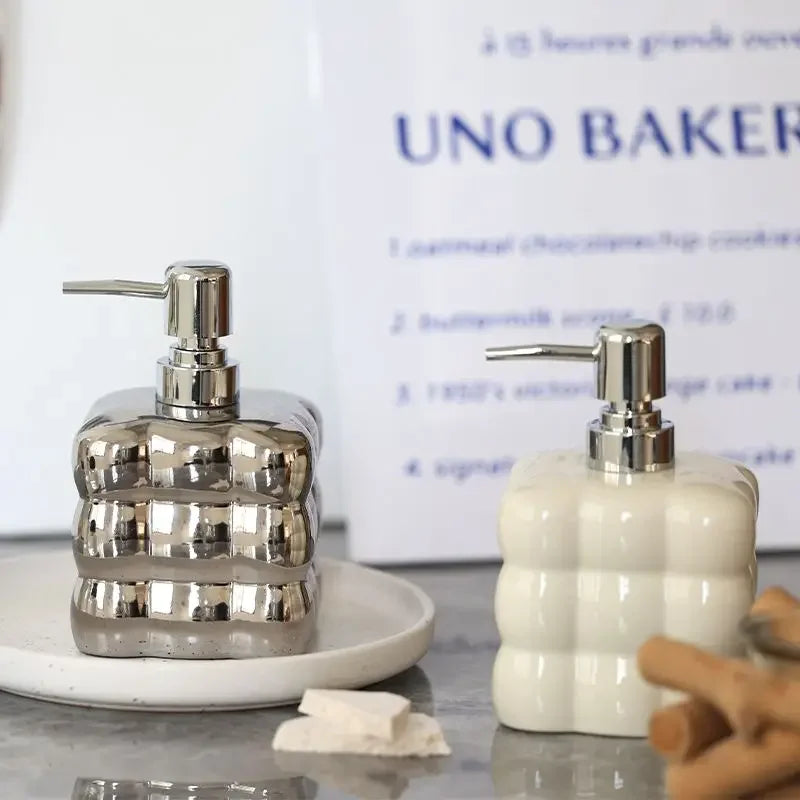 creative ceramic soap dispenser for disinfectant and shampoo