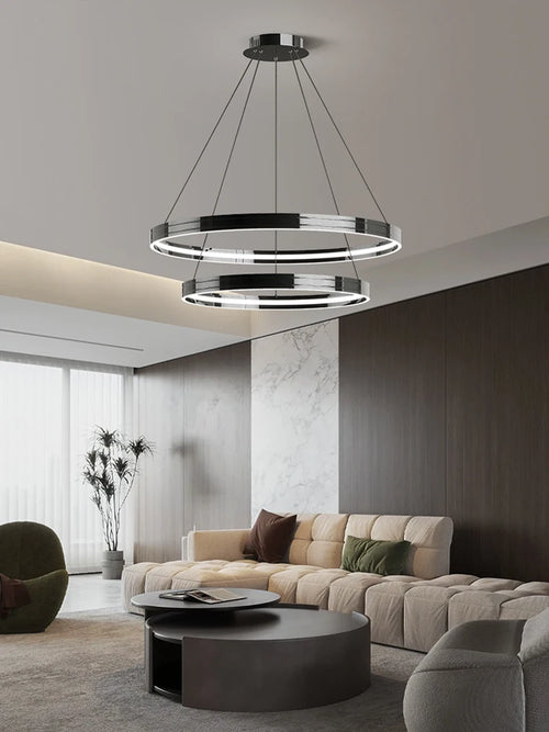 Modern metal chandelier for elegant indoor lighting - vue 4 sur 16