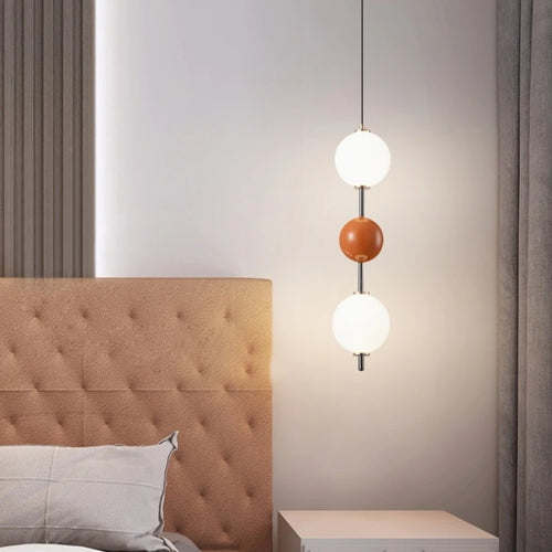 Modern glass LED pendant light for interior decoration - vue 2 sur 12