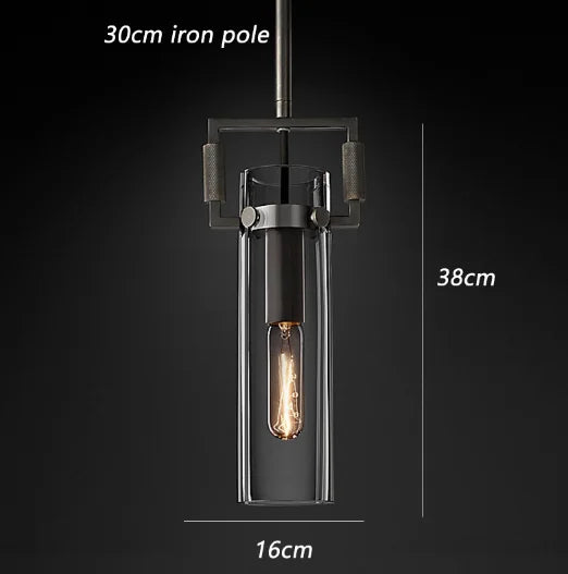 Industrial glass pendant light for interior decoration