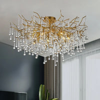 Nordic crystal chandelier with LED lighting for indoor decoration