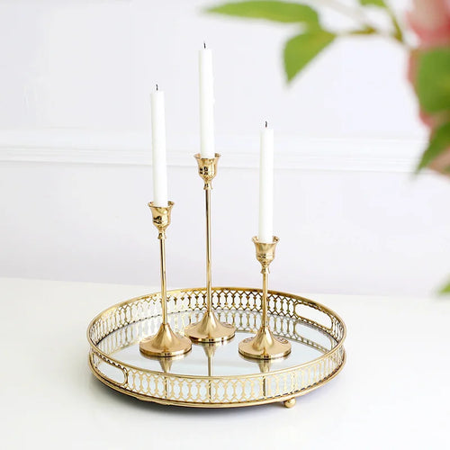 Set of 3 metal candle holders for elegant and festive decor - vue 5 sur 10