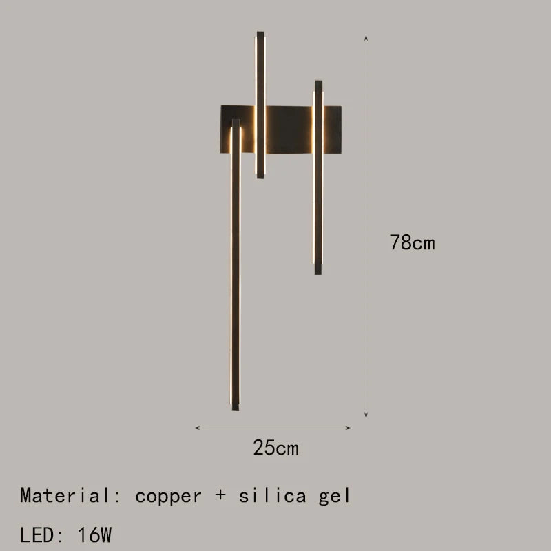 Modern minimalist brass LED wall light - vue 9 sur 10