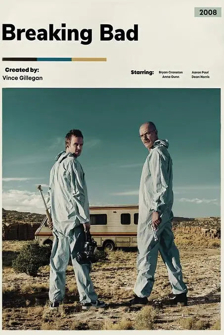 Vintage breaking bad wall art with walter white