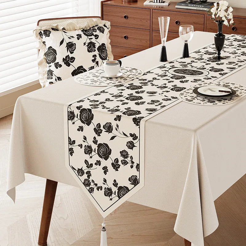 Floral botanical pattern country style table runner