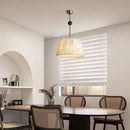 Solid wood study lamp with nanyang pattern and retro romantic chandelier