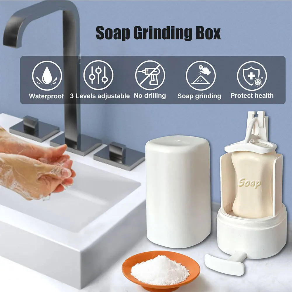 Portable Wall-mounted Soap Powder Grinder Box, Waterproof, 3-level, Adjustable, Bathroom, Hand Washing Tool - vue 2 sur 7