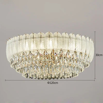 Luxury round crystal ceiling light with LED for interior - vue 11 sur 12