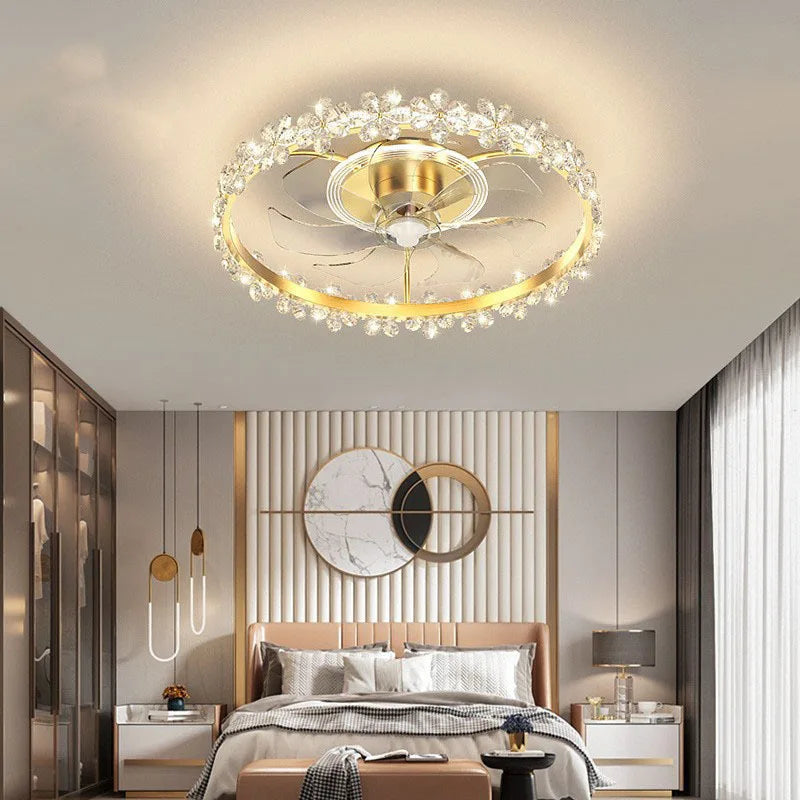 Modern LED ceiling light with silent smart fan