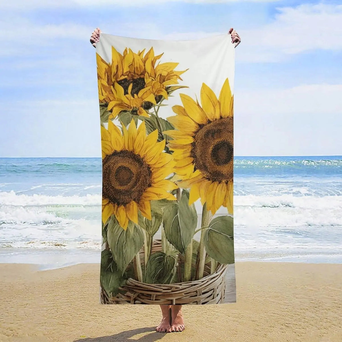 Lightweight quick-dry checkered beach towel