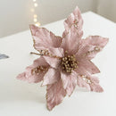 Artificial Christmas flower in glitter velvet festive decoration for home