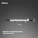 Modern bar counter with suspended light strip