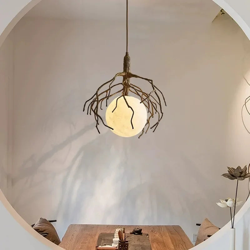 Retro decorative LED tree branch pendant chandelier - vue 6 sur 12