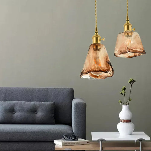 Nordic retro glass chandelier for café and restaurant - vue 3 sur 10