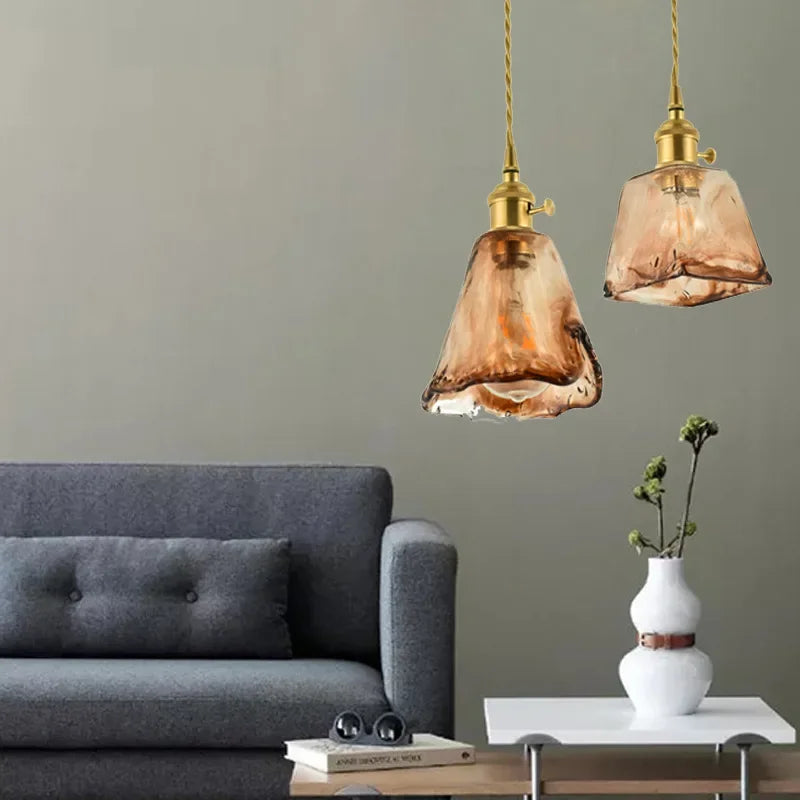 Nordic retro glass chandelier for café and restaurant