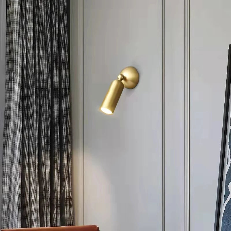 Modern brass LED rotary dimmable wall light