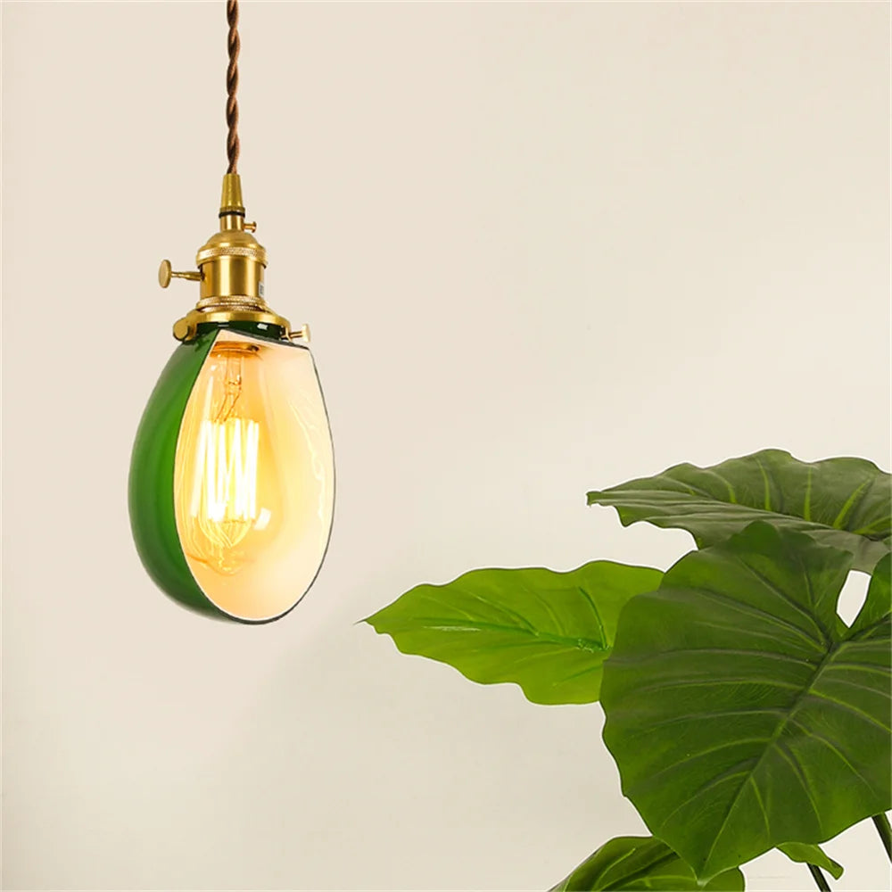 Industrial vintage copper and glass pendant light ideal for lofts - vue 10 sur 12