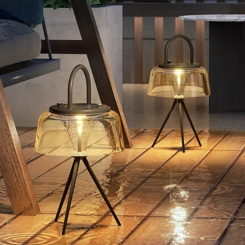 Portable waterproof solar acrylic outdoor table lamp - vue 3 sur 6
