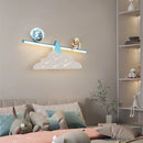 Nordic minimalist moon planet astronaut wall light