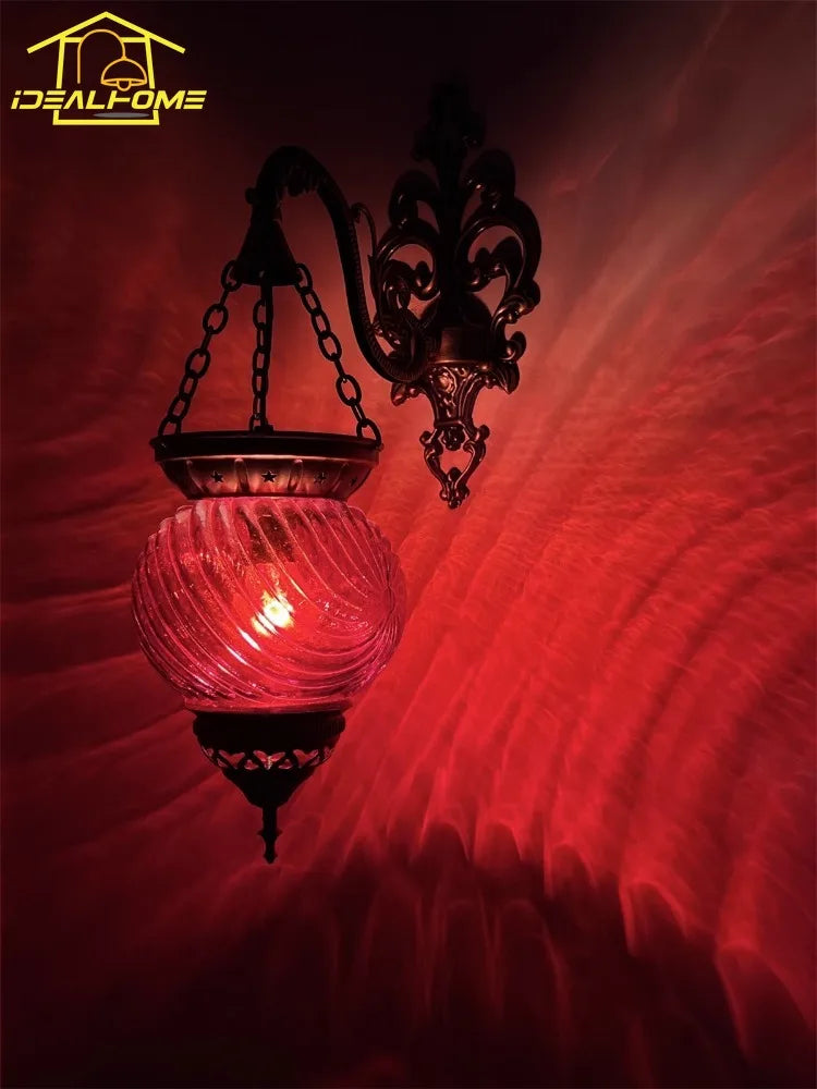 Ottoman design colourful glass wall light for café and restaurant - vue 6 sur 6
