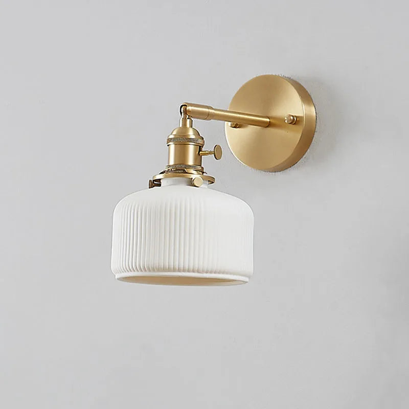 Modern gold glass and copper wall light for indoor and outdoor use