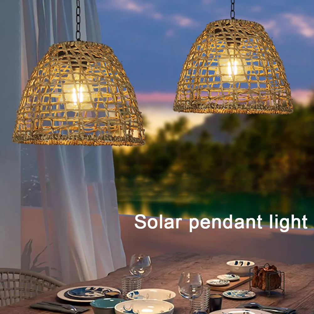 Vintage decorative solar LED lamp for outdoor use
